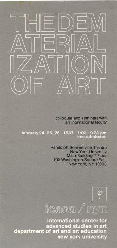 1987 andy icasa dematerialition of art